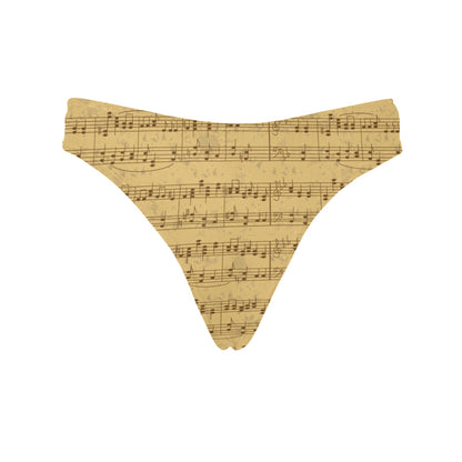 Music Note Vintage Themed Print Women's Thongs