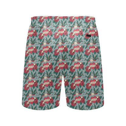 Tattoo Heart Print Design LKS301 Men's Swim Trunks Beach Shorts