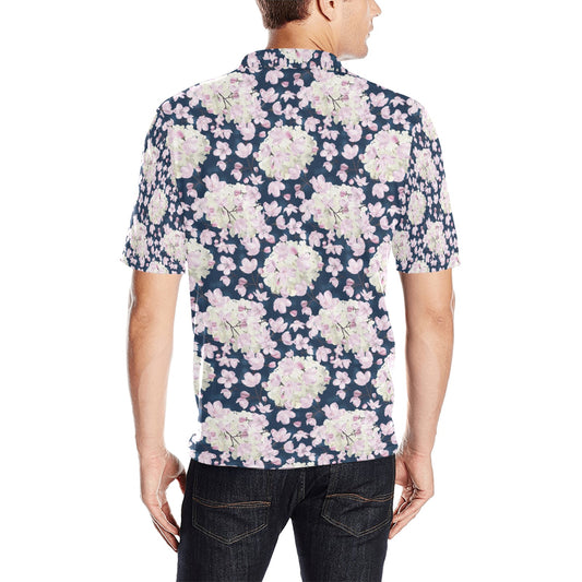 Sakura Print Design LKS305 Men Polo Shirt