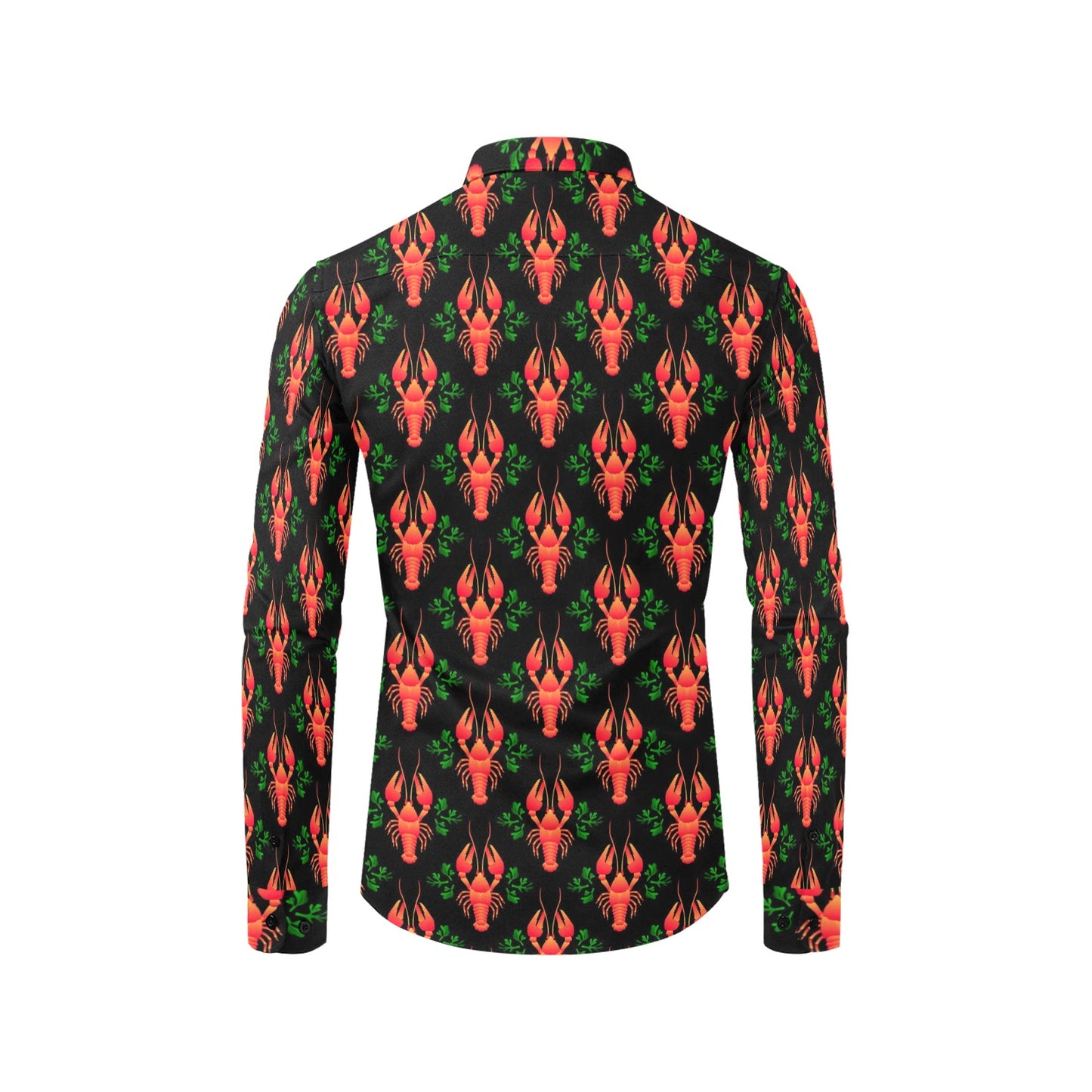 Lobster Print Design LKS403 Men's Long Sleeve Dress Shirt