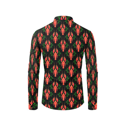 Lobster Print Design LKS403 Men's Long Sleeve Dress Shirt