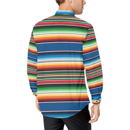 Serape Print Design LKS303 Men's Long Sleeve Dress Shirt