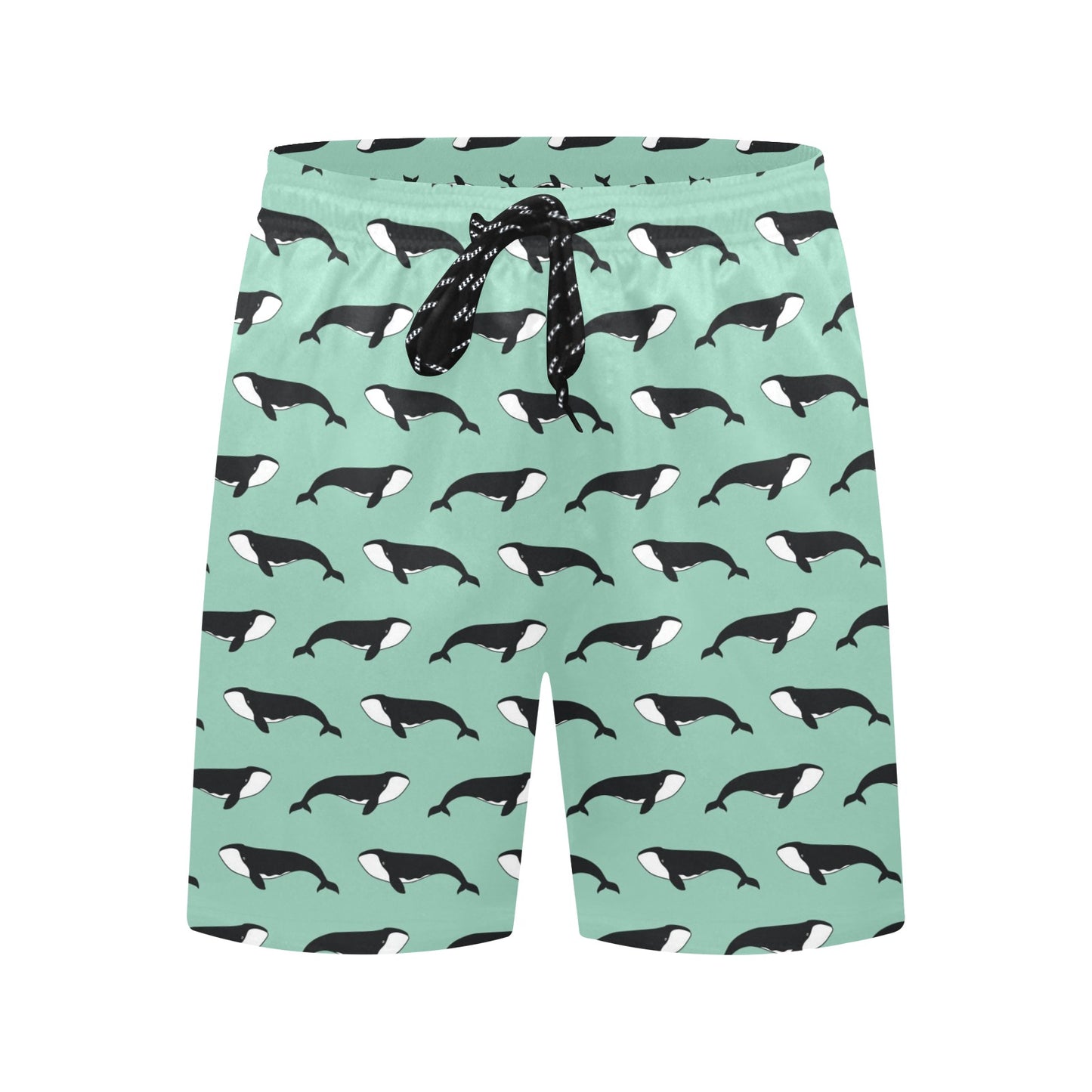 Whale Print Design LKS307 Men's Swim Trunks Beach Shorts