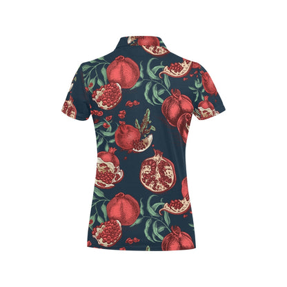 Pomegranate Pattern Print Design PG04 Women's Polo Shirt