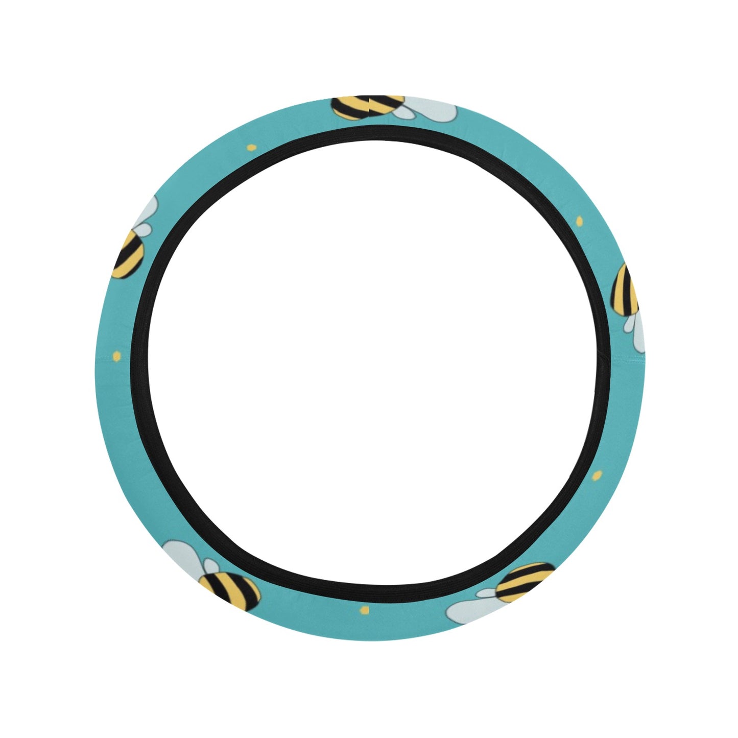 Bee With Dot Print Design LKS309 Steering Wheel Cover with Elastic Edge