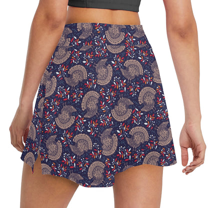 Turkey Print Design LKS401 17" Golf & Pickleball Skort with Pockets