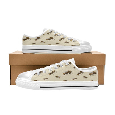 Bee Print Design LKS306 Women's White Low Top Shoes