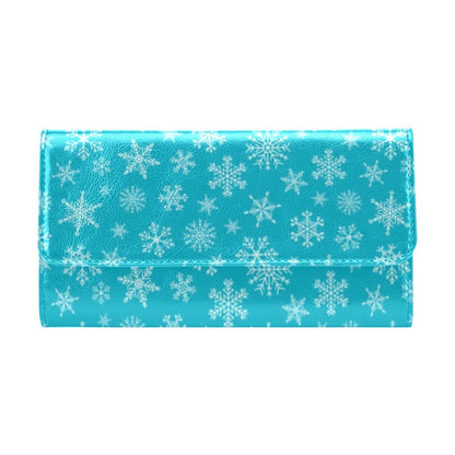 Snowflake Print Design LKS304 Women's Trifold Wallet