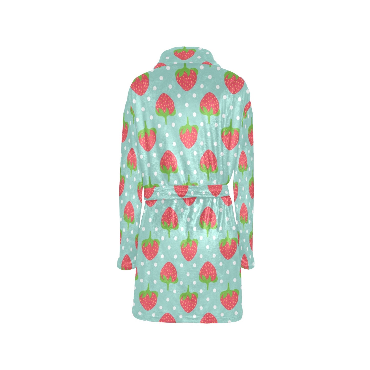 Strawberry Pattern Print Design SB06 Women's Fleece Robe