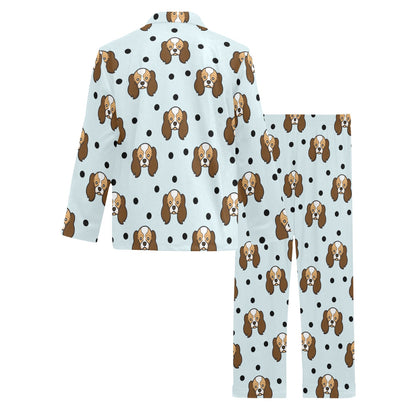 Cavalier King Charles Spaniels Pattern Print Design 02 Men's Long Pajama Set