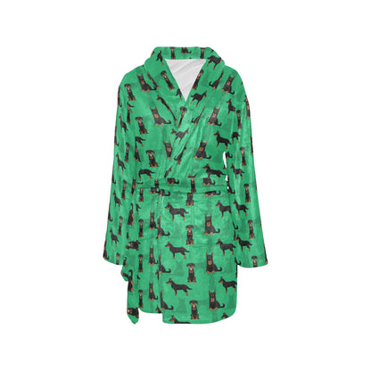 Beauceron Pattern Print Design 01 Women's Fleece Robe