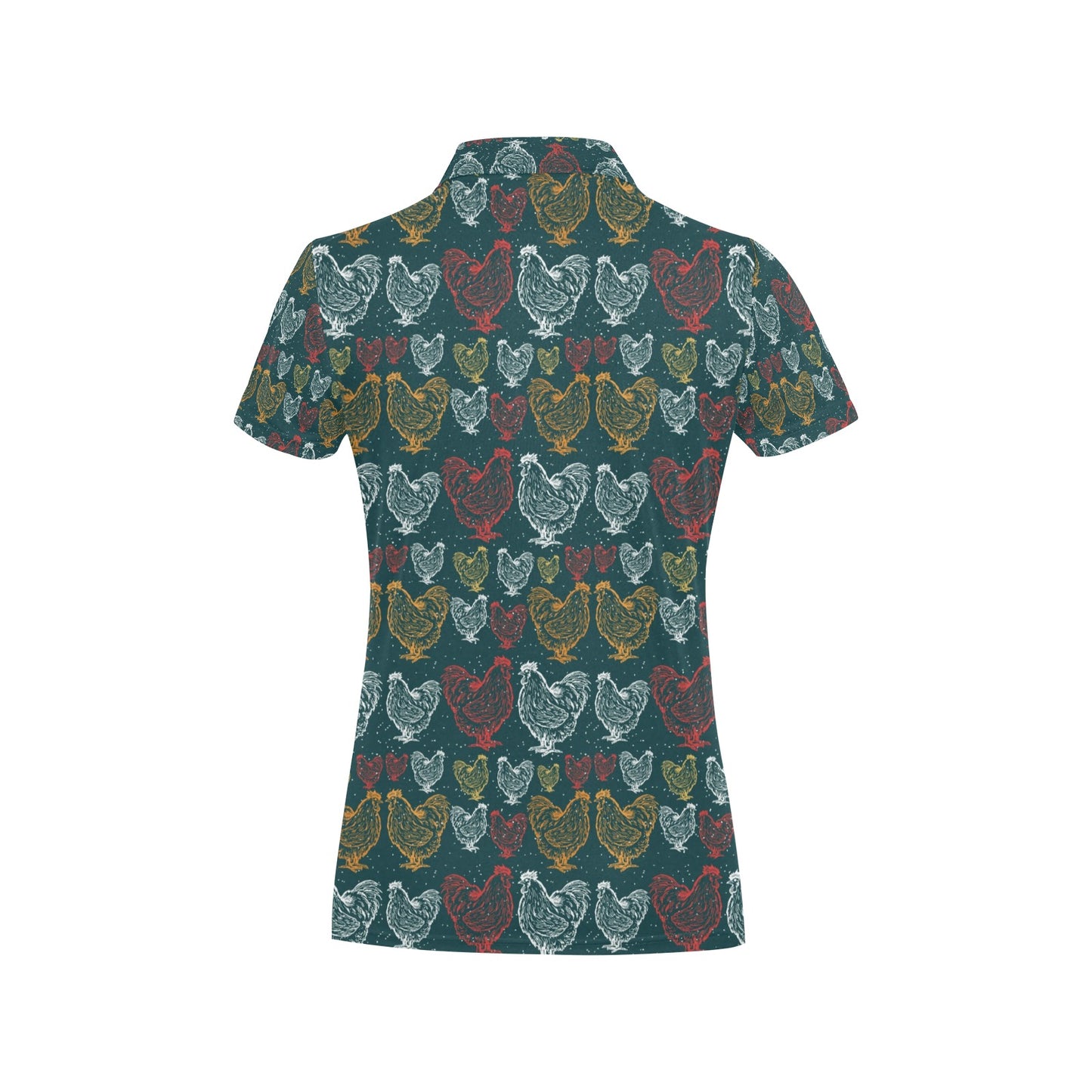 Rooster Hand Draw Design Women's Polo Shirt