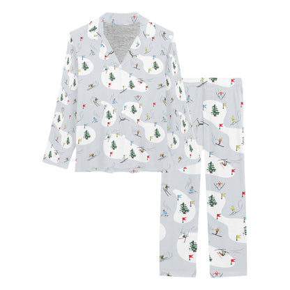 Ski Print Design LKS305 Women's Long Pajama Set