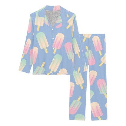 Ice Cream Pattern Print Design 05 Women's Long Pajama Set