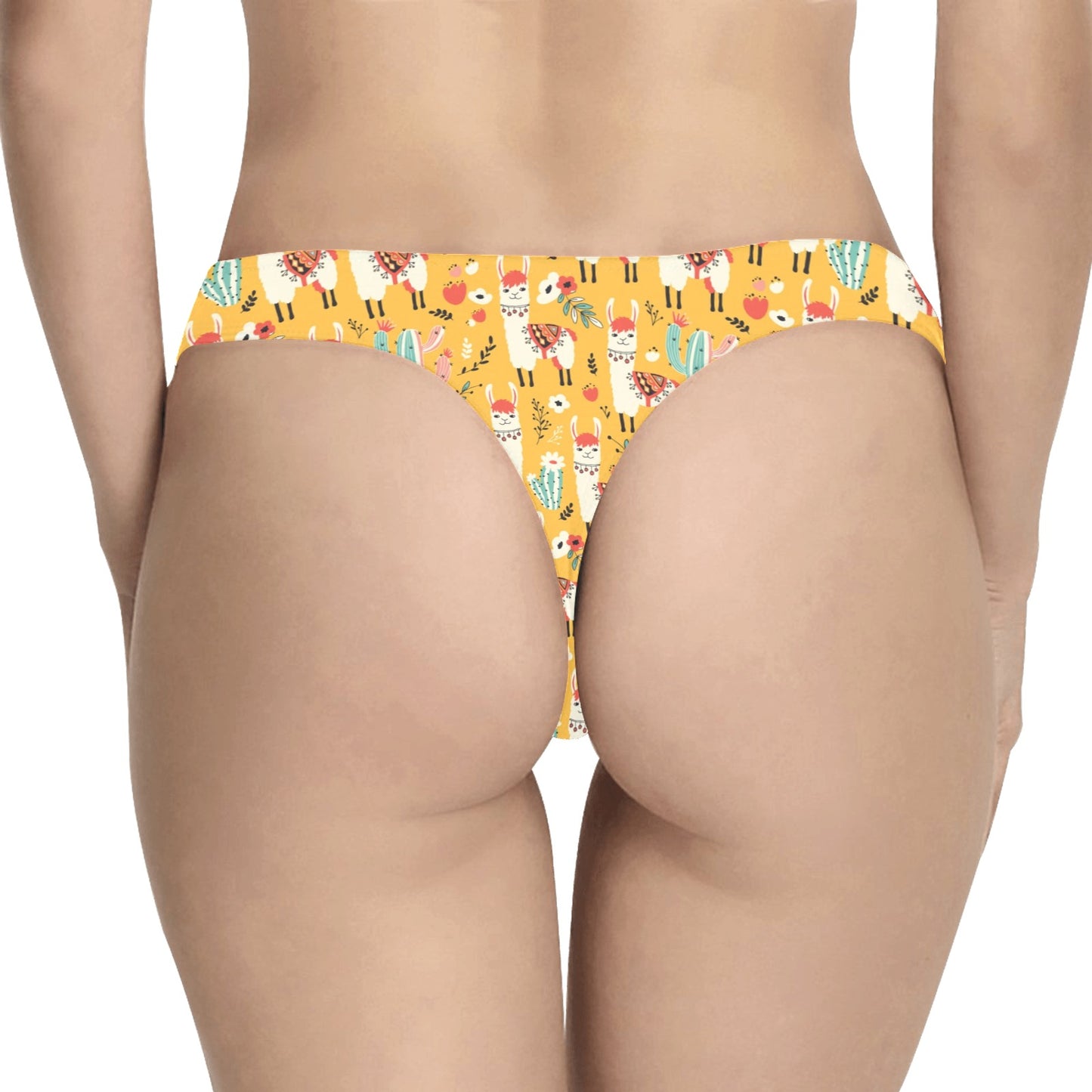 Llama Cute Themed Print Women's Thongs