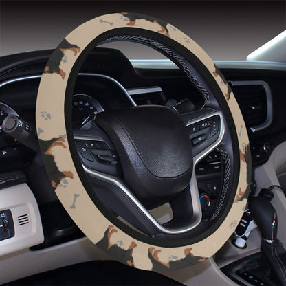 Tibetan Mastiffs Print Design LKS301 Steering Wheel Cover with Elastic Edge