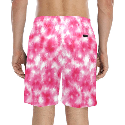 Tie Dye Pink Print Design LKS304 Men's Swim Trunks Beach Shorts