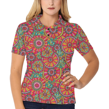 Boho Pattern Print Design 01 Women's Polo Shirt