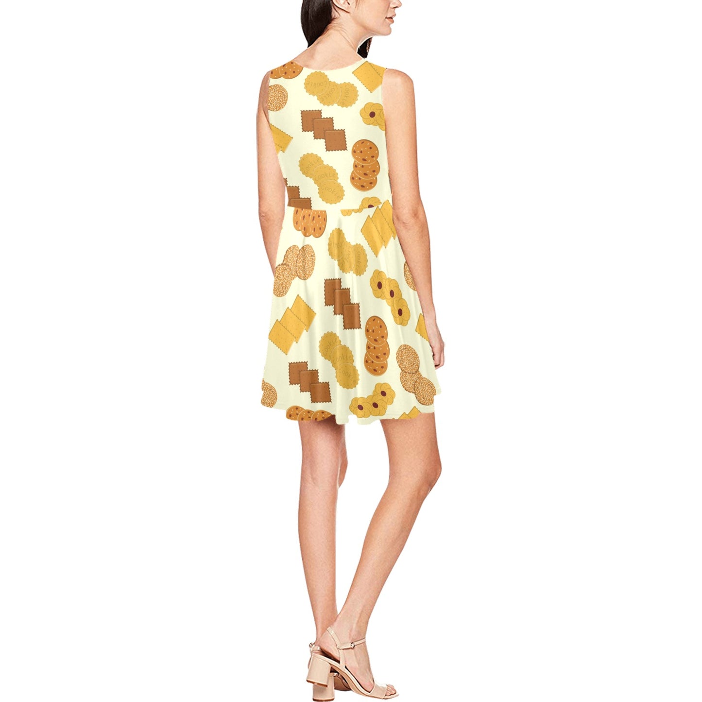 Cookie Pattern Print Design 06 Sleeveless Dress