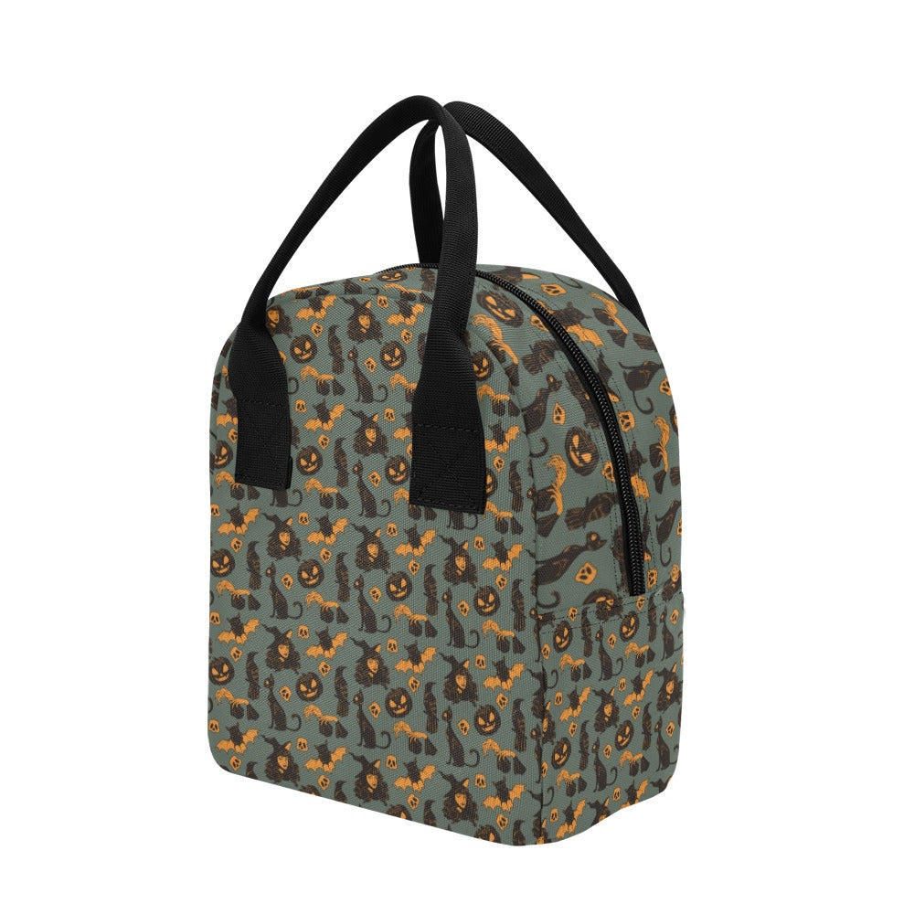 Witch Bat Halloween Print Design LKS305 Insulated Lunch Bag