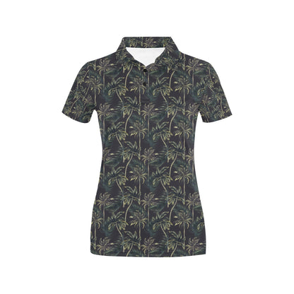 Palm Tree Background Design Print Women's Polo Shirt