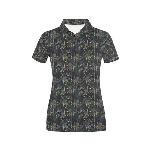 Palm Tree Background Design Print Women's Polo Shirt