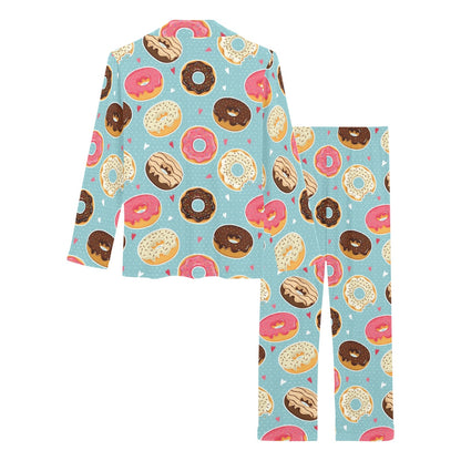 Donut Pattern Print Design DN04 Women's Long Pajama Set