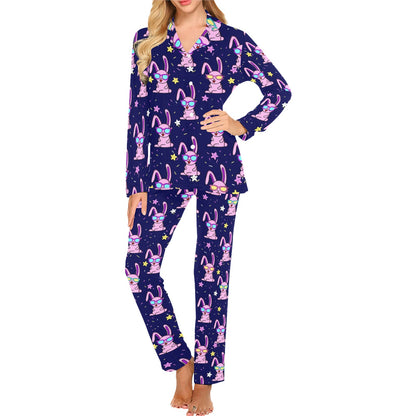 Rabbit Baby Pattern Print Design RB015 Women's Long Pajama Set