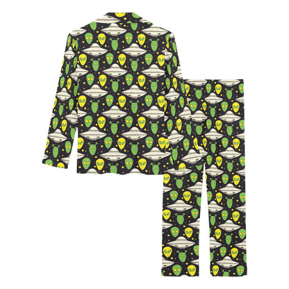 Alien UFO Pattern Women's Long Pajama Set