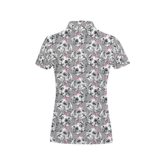 Maltese Pattern Print Design 01 Women's Polo Shirt