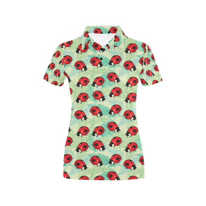 Ladybug Cute Print Pattern Women's Polo Shirt