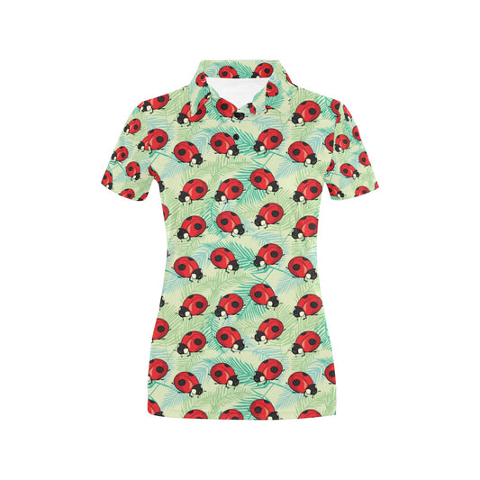 Ladybug Cute Print Pattern Women's Polo Shirt