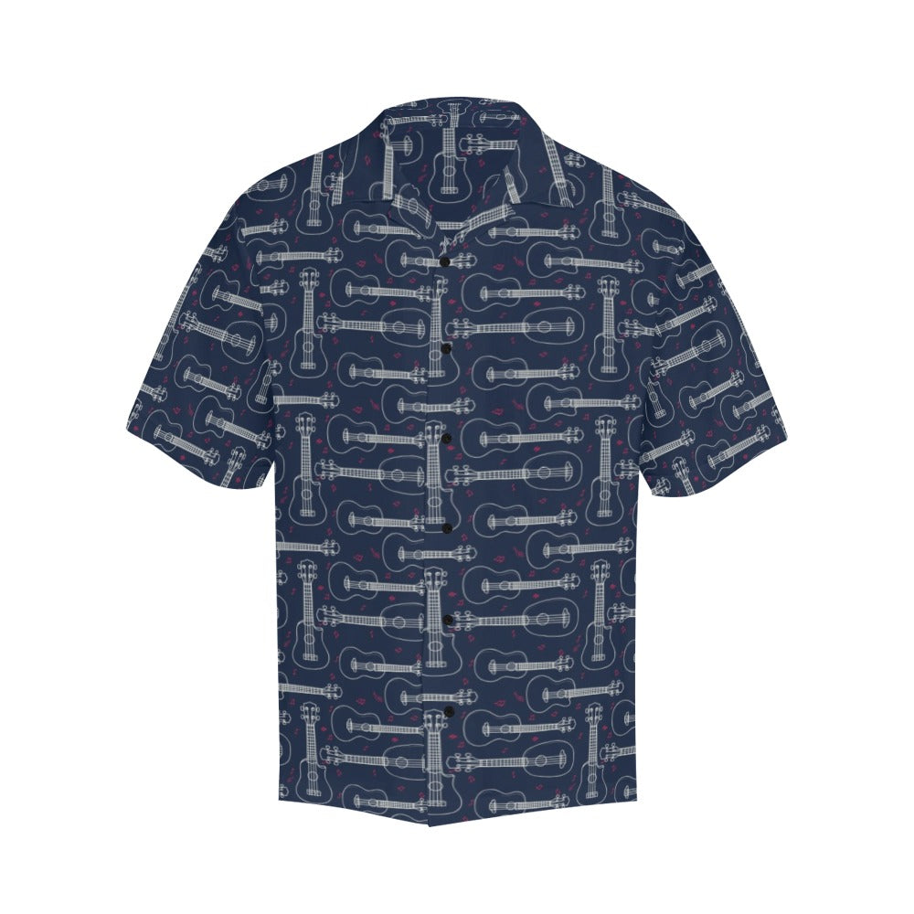 Ukulele Print Design LKS401 Men's Men's Hawaiian Shirt