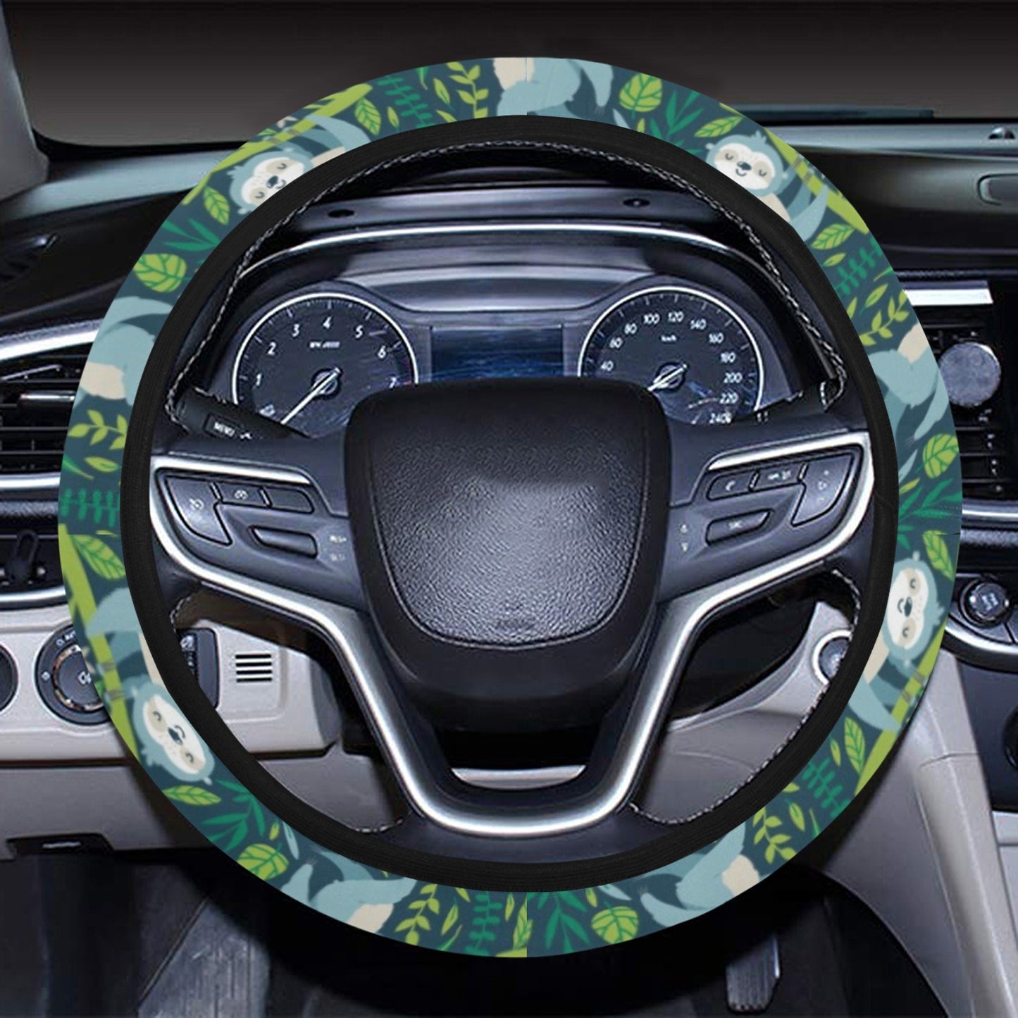 Sloth Print Design LKS304 Steering Wheel Cover with Elastic Edge