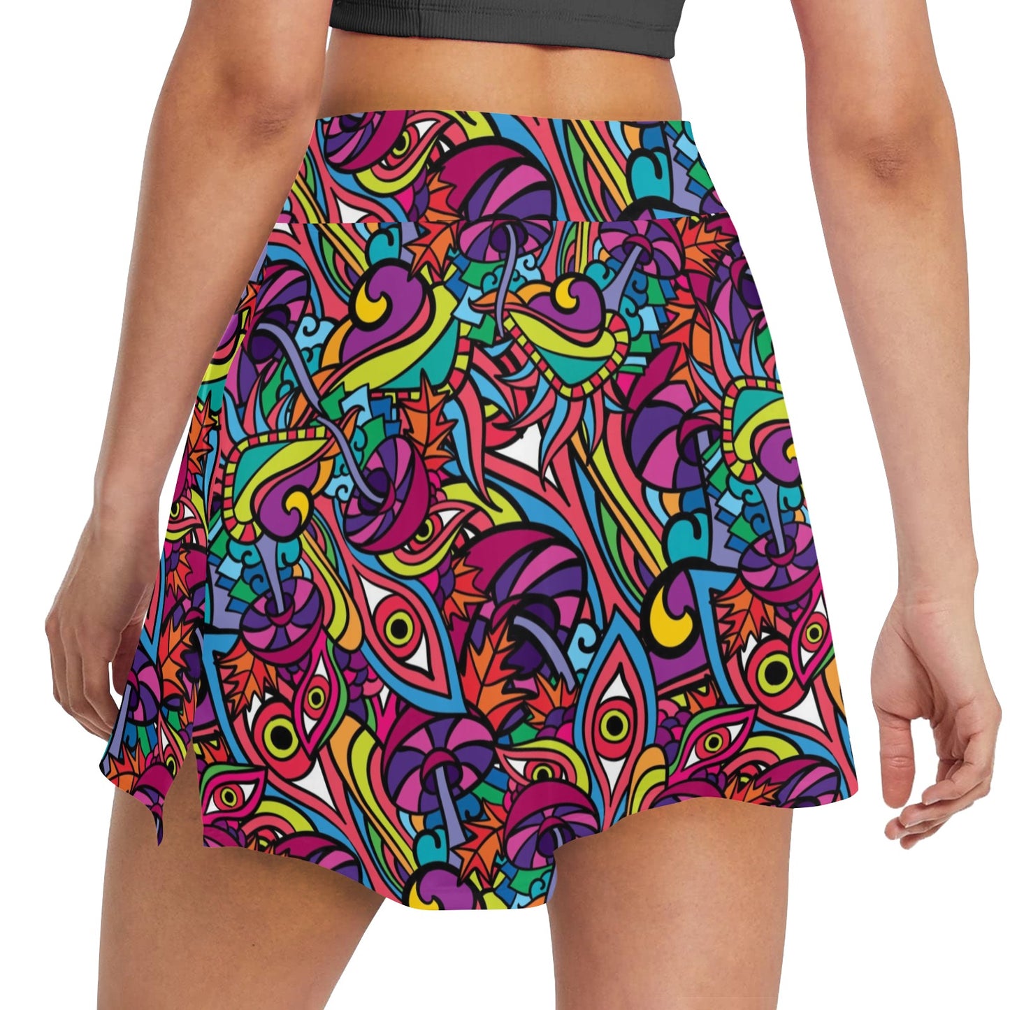 Trippy Print Design LKS302 17" Golf & Pickleball Skort with Pockets