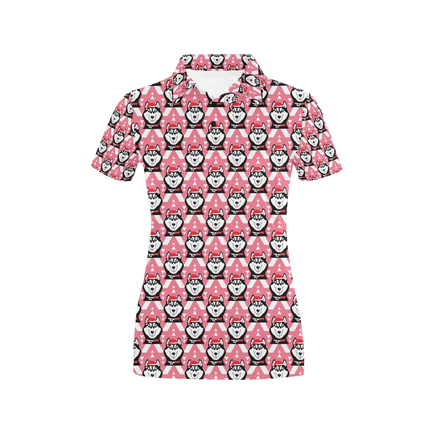 Siberian Huskies Christmas Themed Print Design LKS302 Women's Polo Shirt