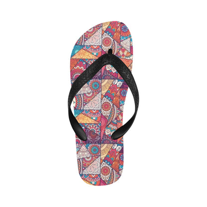 Patchwork Print Design LKS401 Flip Flops