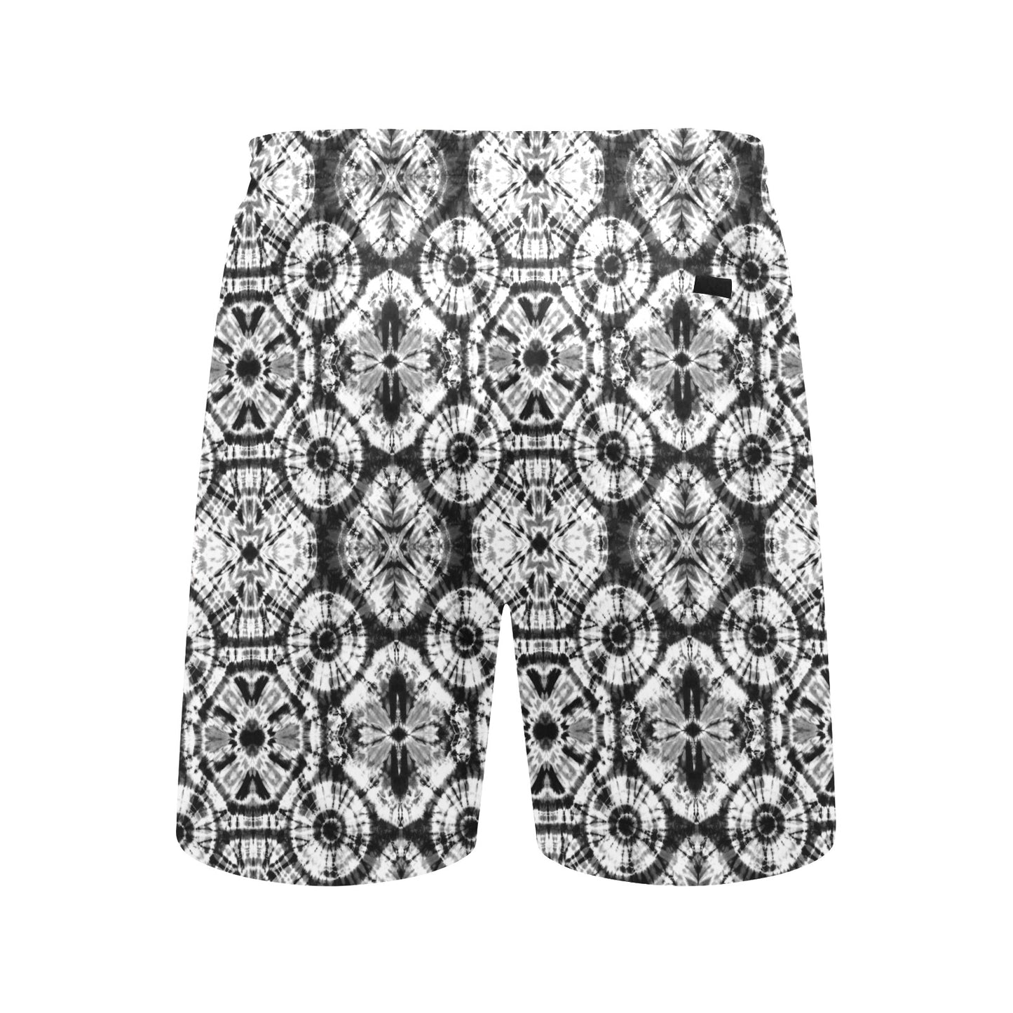 Tie Dye Black White Design Print Men's Swim Trunks Beach Shorts