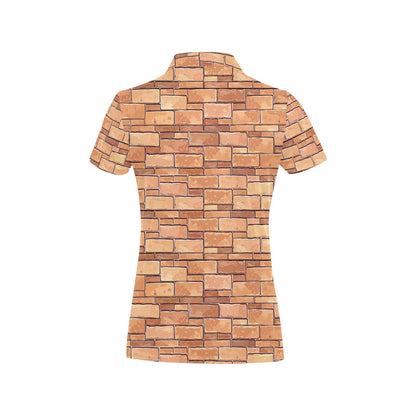 Brick Pattern Print Design 01 Women's Polo Shirt