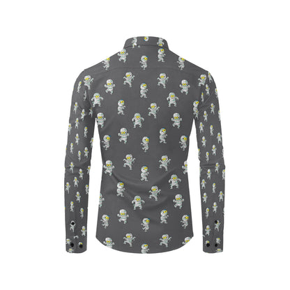 Mummy Print Design LKS305 Men's Long Sleeve Dress Shirt