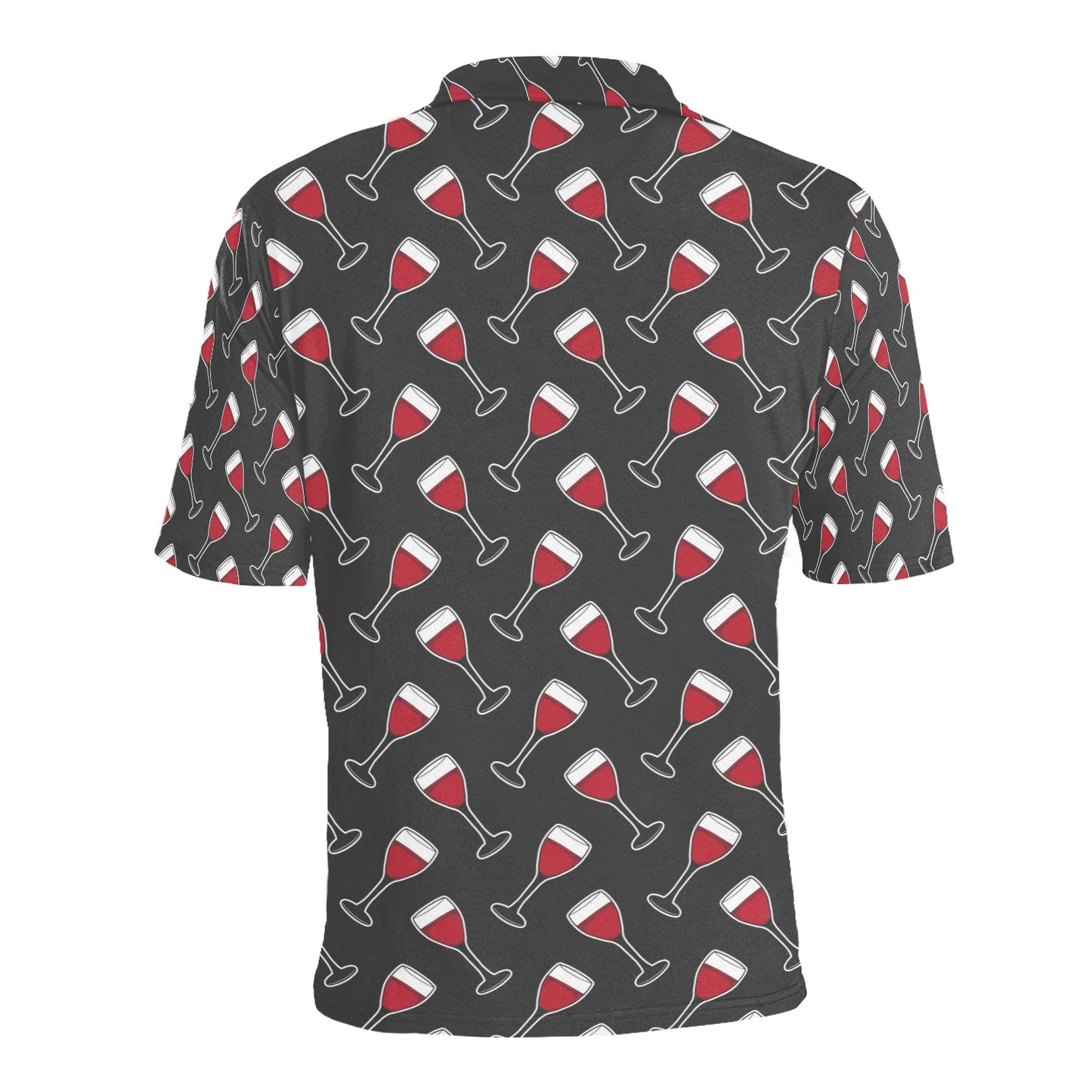 Wine Print Design LKS308 Men Polo Shirt