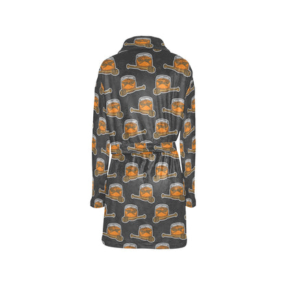 Honey Bee Print Design LKS305 Women's Fleece Robe