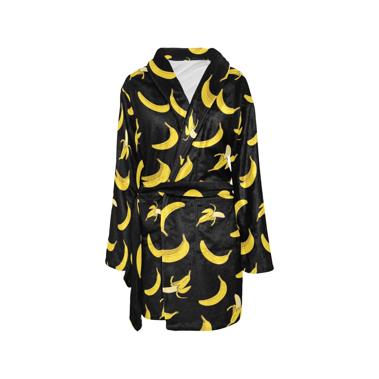 Banana Pattern Print Design BA05 Women's Fleece Robe