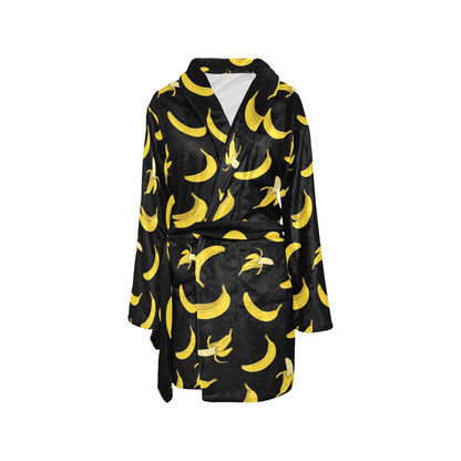 Banana Pattern Print Design BA05 Women's Fleece Robe