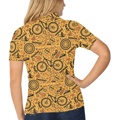 Mountain bike Pattern Print Design 03 Women's Polo Shirt
