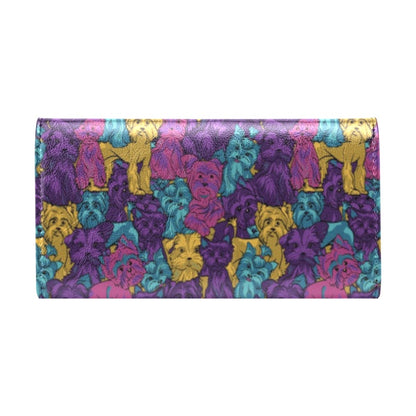 Yorkshire Terriers Print Design LKS3010 Women's Trifold Wallet