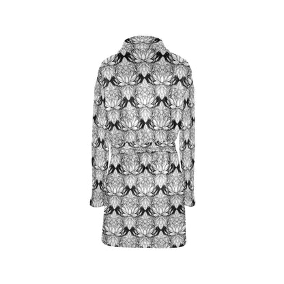 Lotus Mandala Print Pattern Women's Fleece Robe