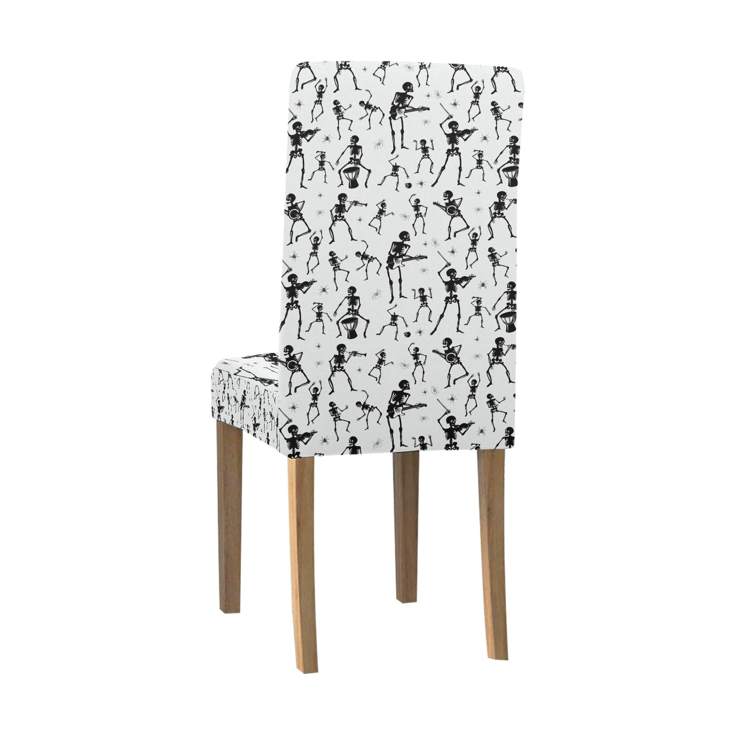 Skeleton Music Player Print Design LKS303 Dining Chair Slipcover