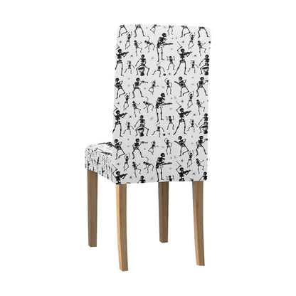 Skeleton Music Player Print Design LKS303 Dining Chair Slipcover