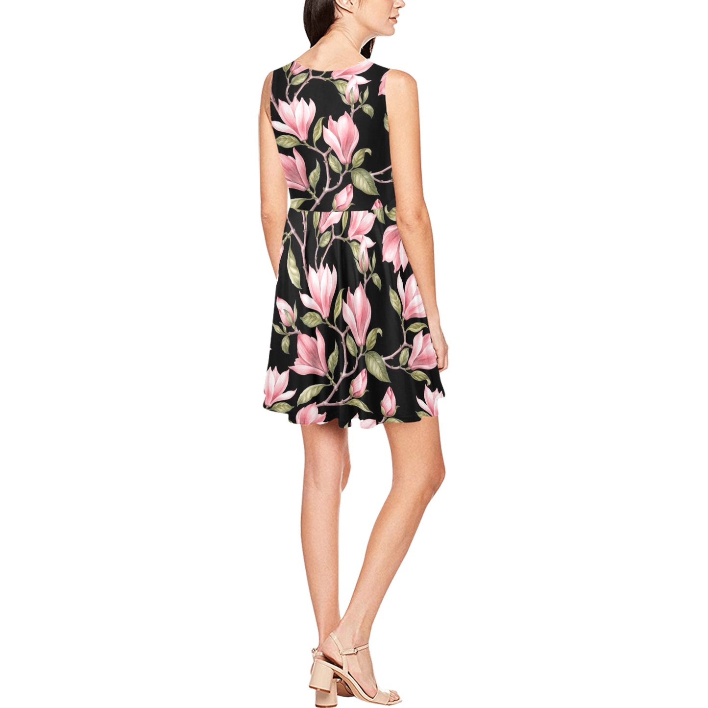 Magnolia Pattern Print Design MAG03 Sleeveless Dress